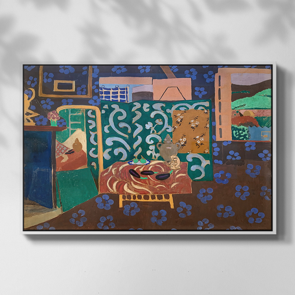Interior with Aubergines, 1911 - Floater Framed Canvas Print