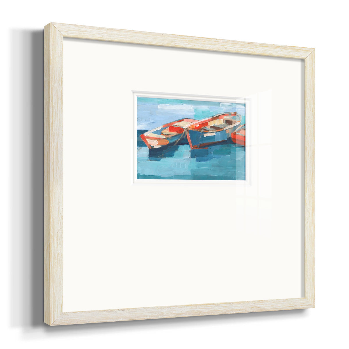 Primary Boats I Premium Framed Print Double Matboard