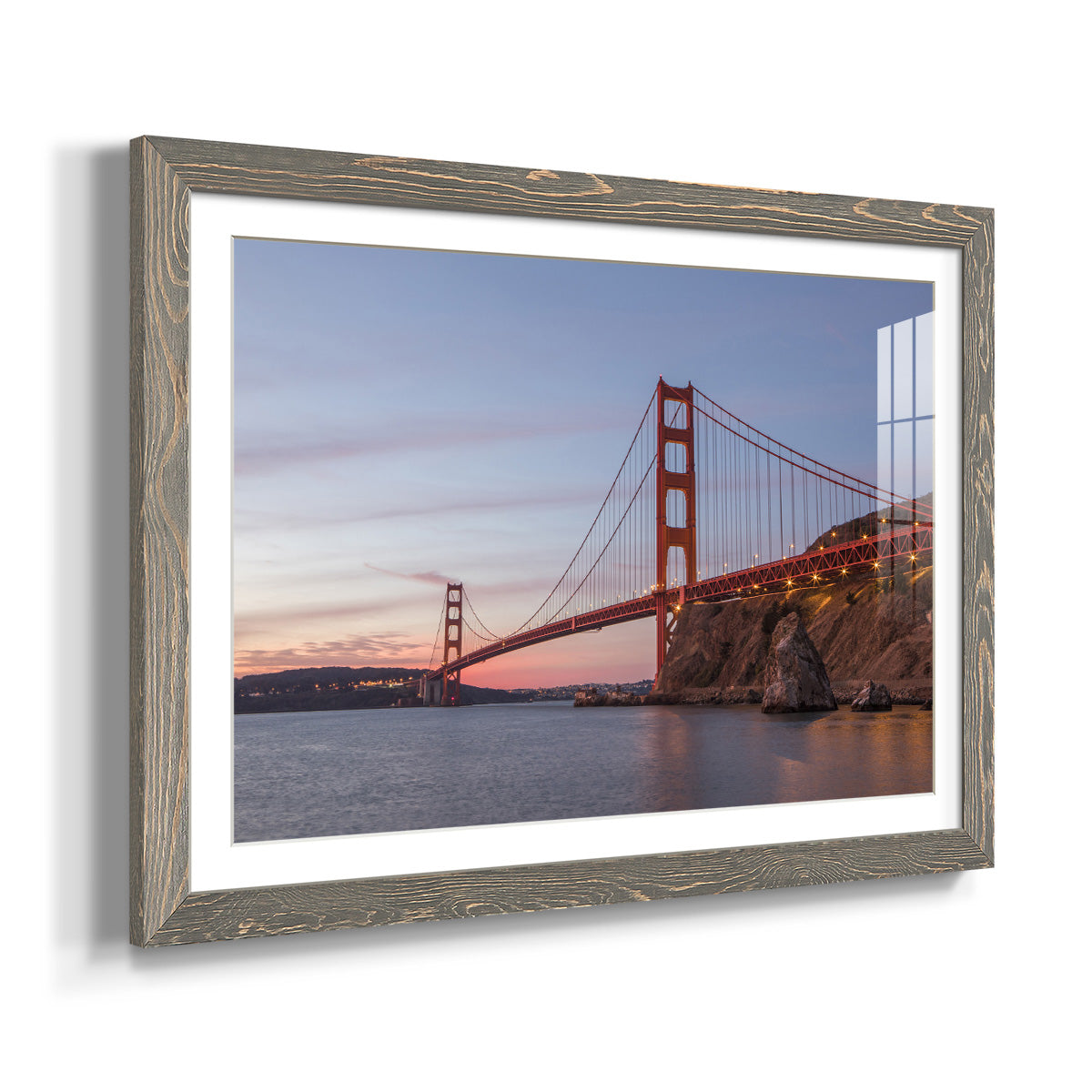 Golden Gate Span - Barnwood Framed Art Print