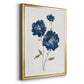 Blue Mums - Modern Framed Canvas Print