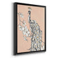 Peacock in Gold II - Modern Framed Canvas Print