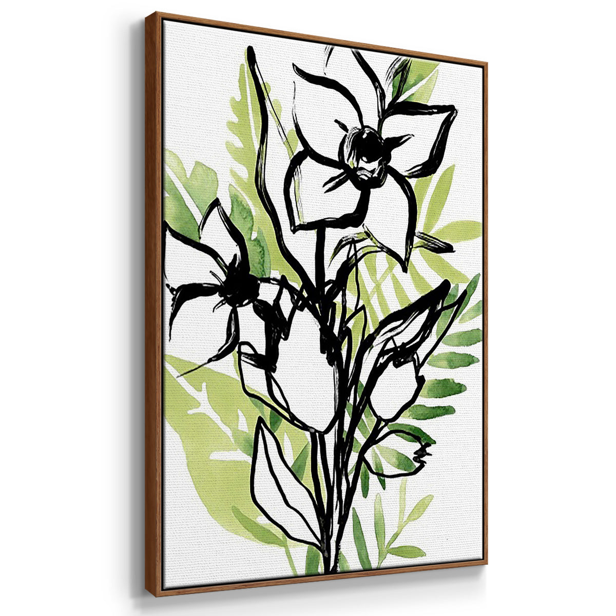 Tropical Sketchbook I - Framed Premium Gallery Wrapped Canvas L Frame 3 Piece Set - Ready to Hang