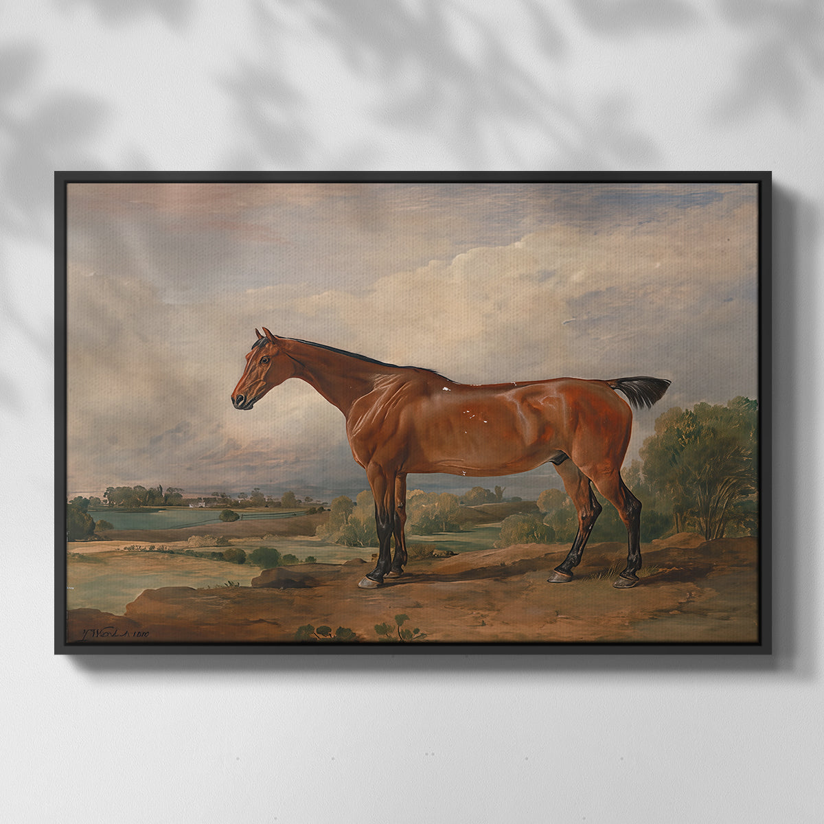 A Hunter in a Landscape, c. 1810 - Floater Framed Canvas Print