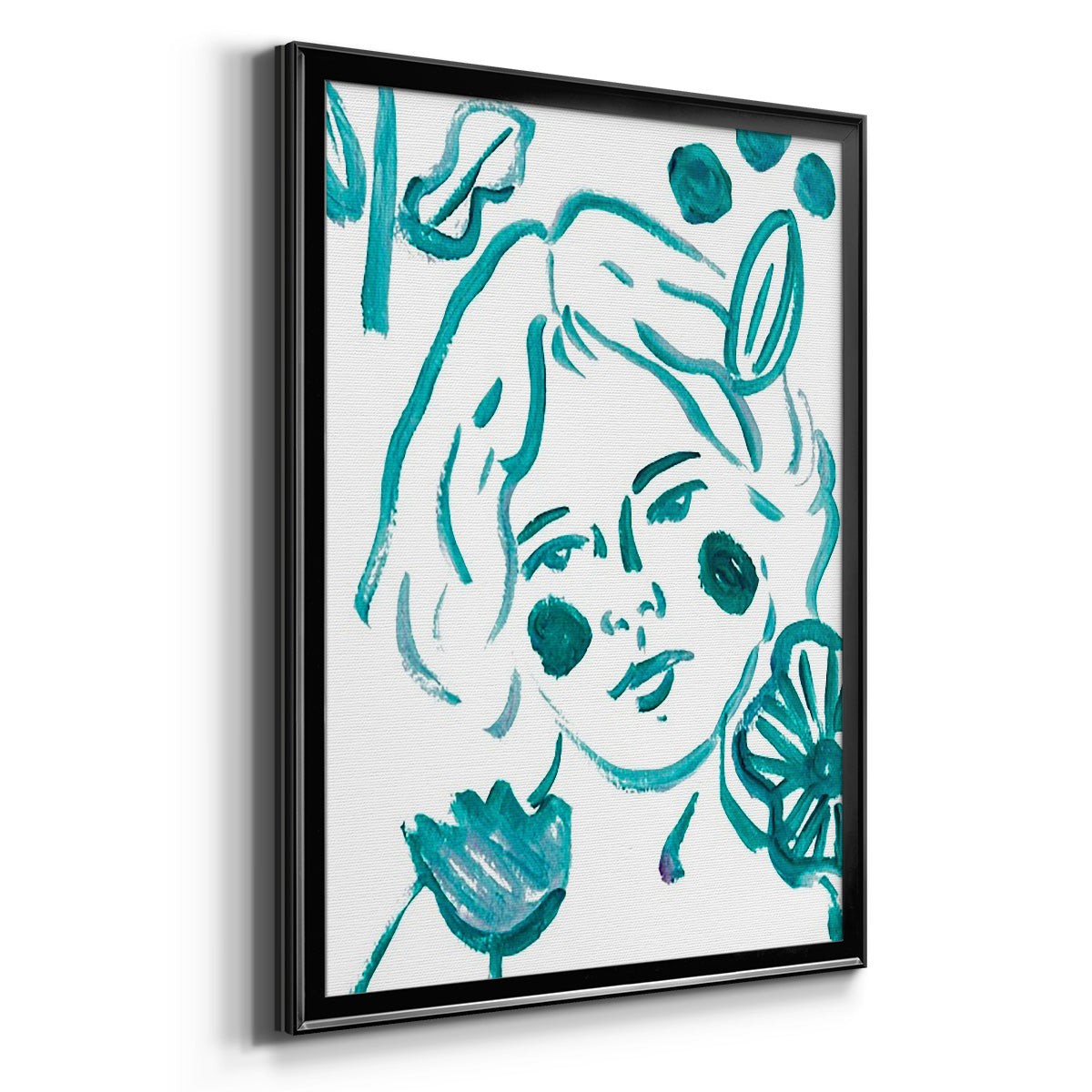 Budding Flower III - Modern Framed Canvas Print