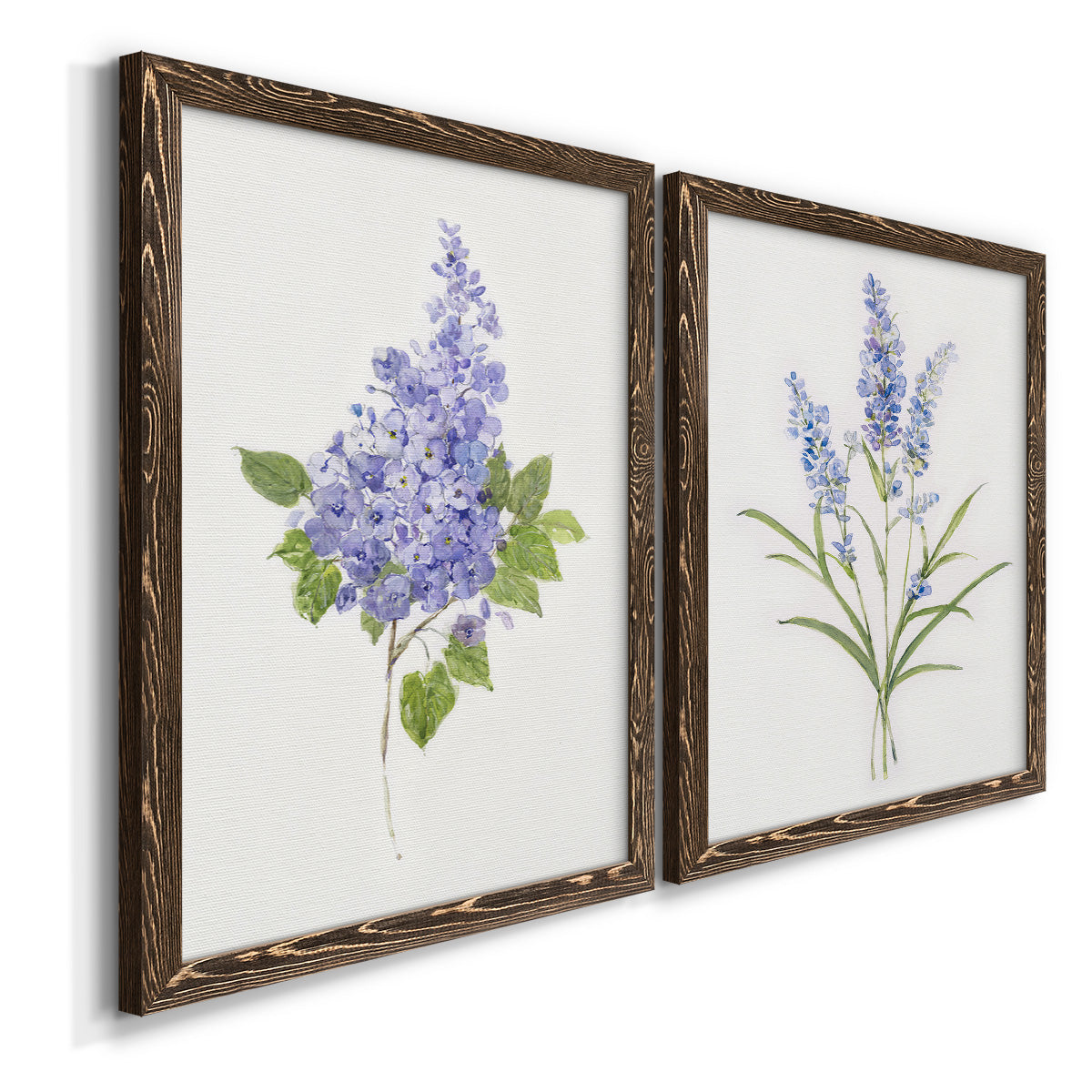 Dainty Botanical Lilac - Premium Framed Canvas 2 Piece Set - Ready to Hang