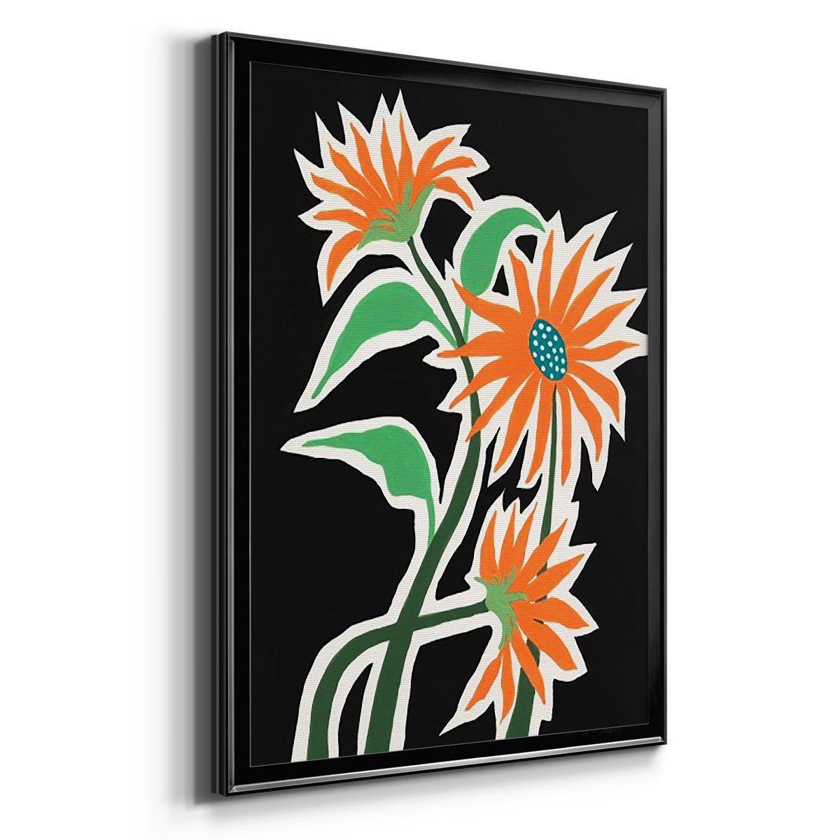 Pop Flowers III - Modern Framed Canvas Print