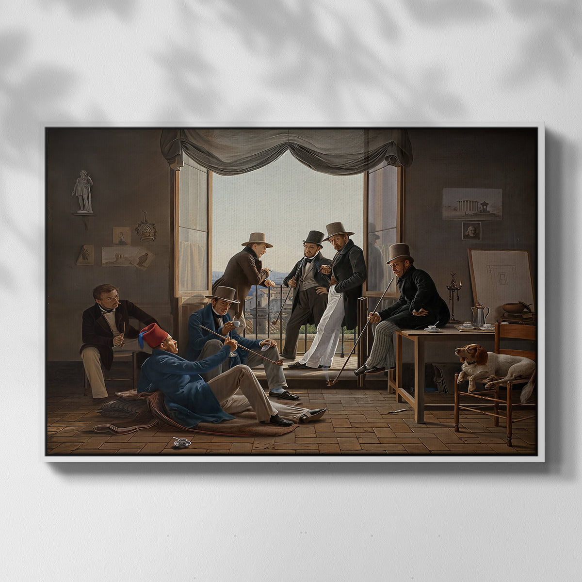A Group of Danish Artists in Rome, 1837 - Floater Framed Canvas Print