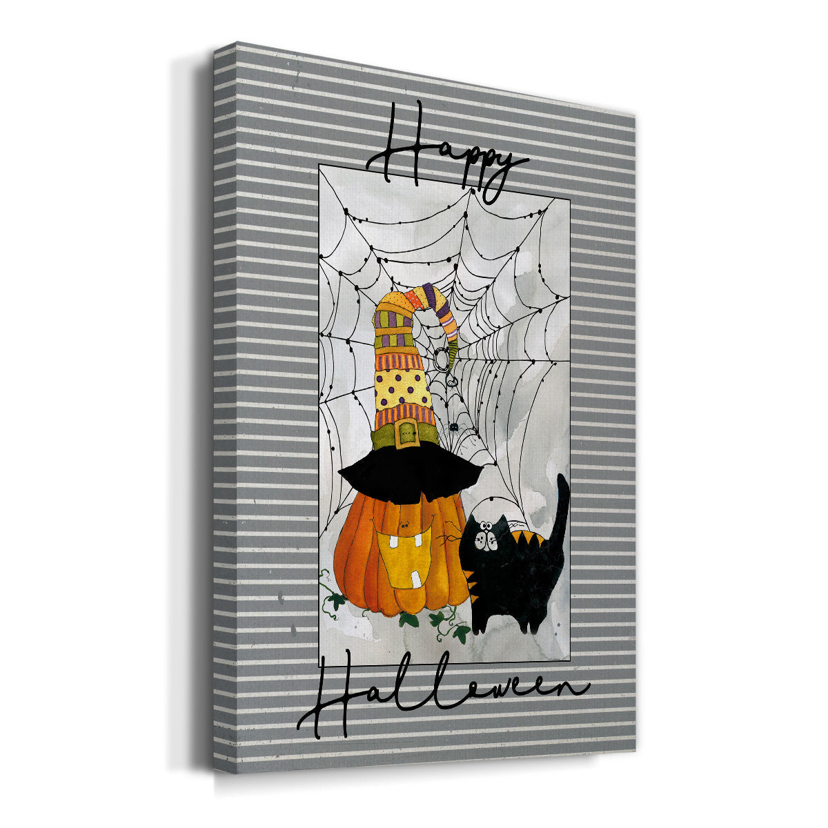 Happy Halloween Pumpkin Premium Gallery Wrapped Canvas - Ready to Hang