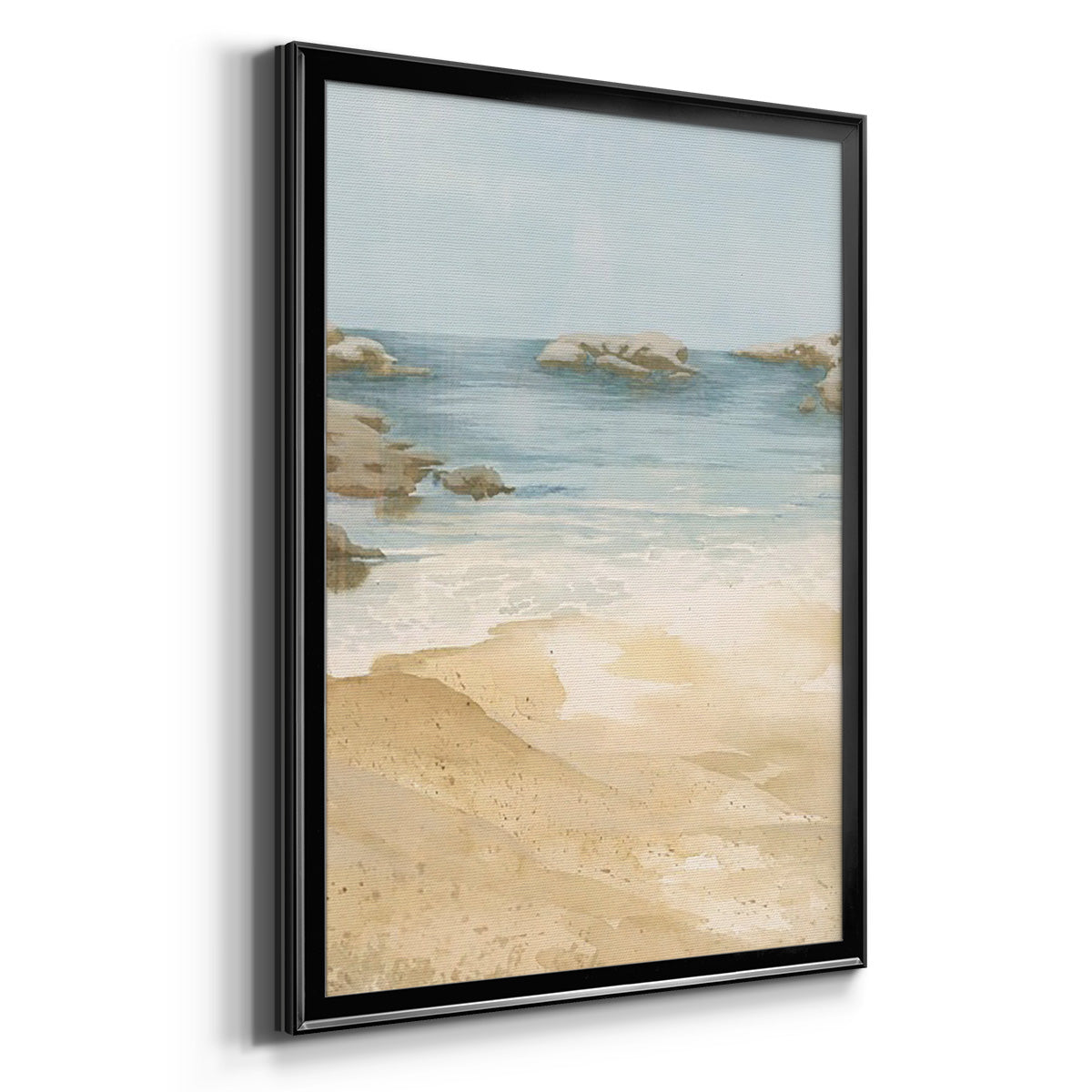 Tranquil Beach I - Modern Framed Canvas Print