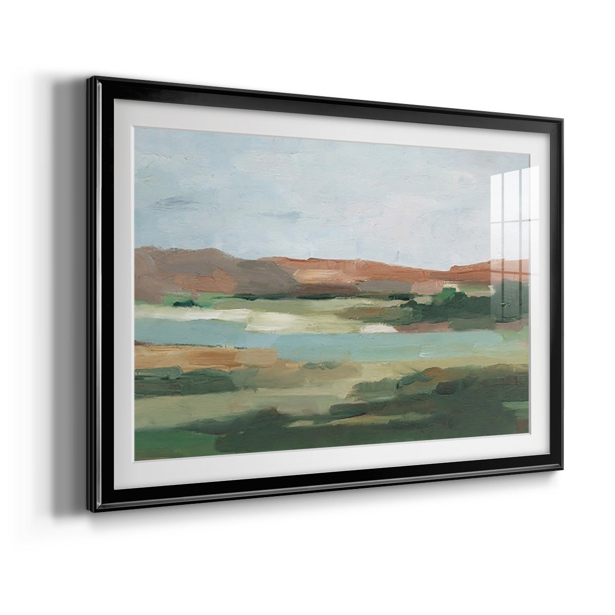 Autumn River Crossing I - Modern Framed Art Print