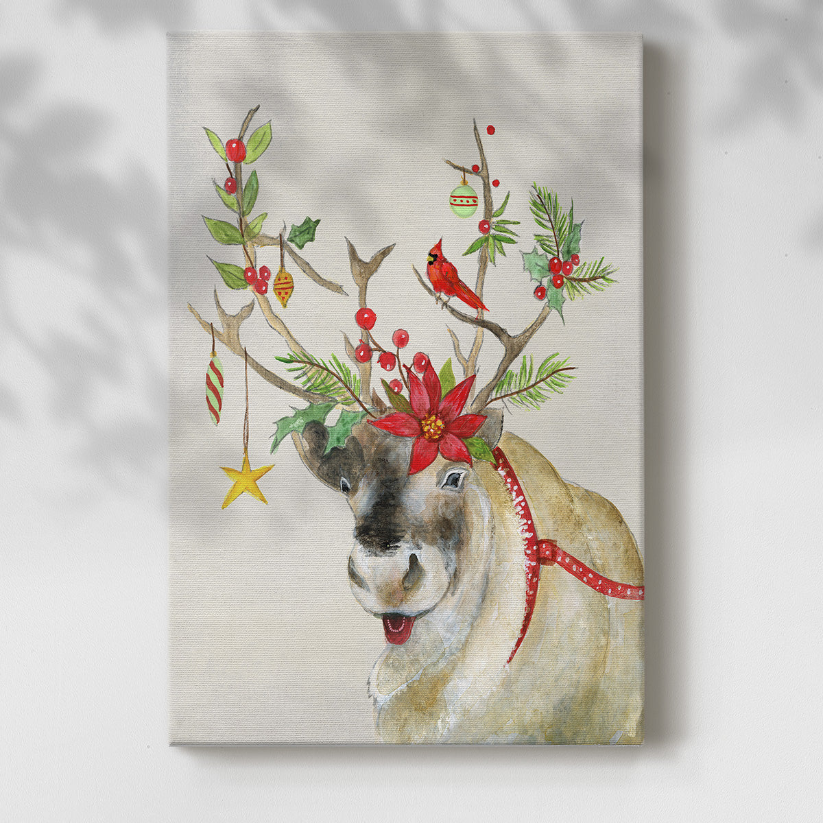 Playful Reindeer II - Gallery Wrapped Canvas