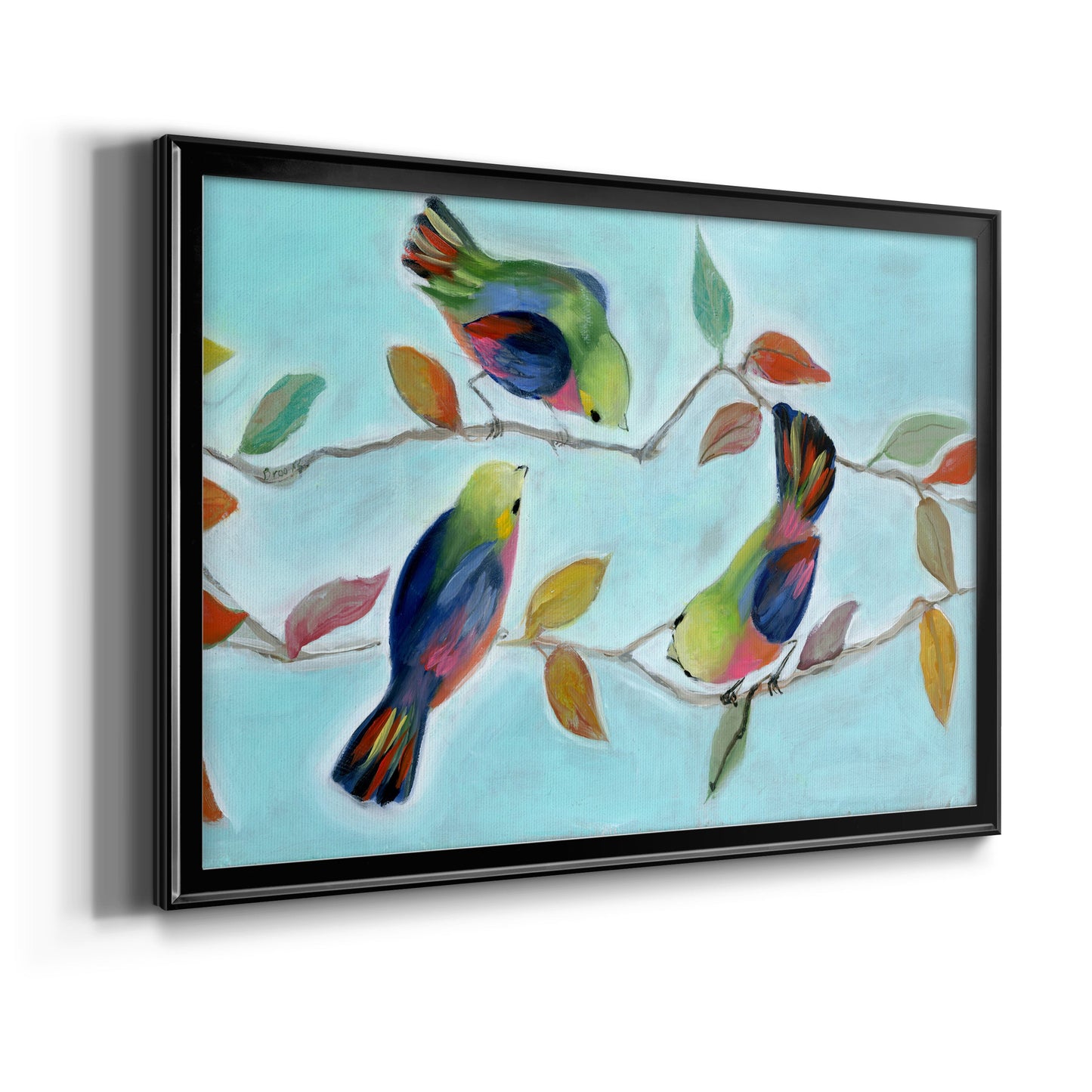 Bitty Birds I - Modern Framed Canvas Print