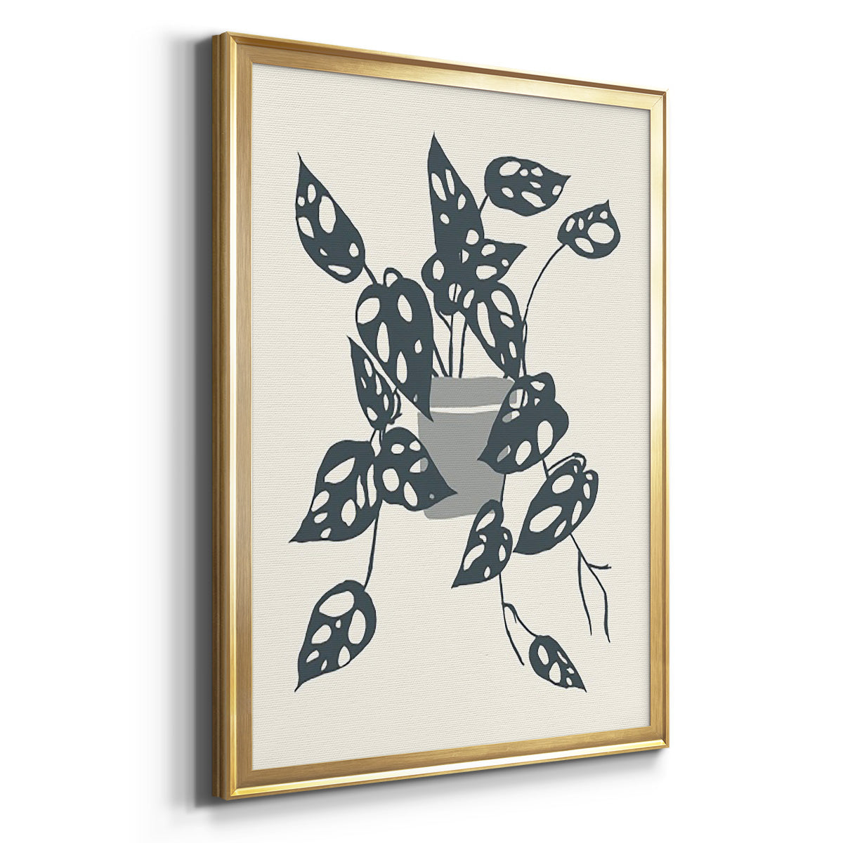 Growing Leaves IV - Modern Framed Canvas Print