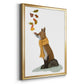 Fox Leaves on Nose - Modern Framed Canvas Print