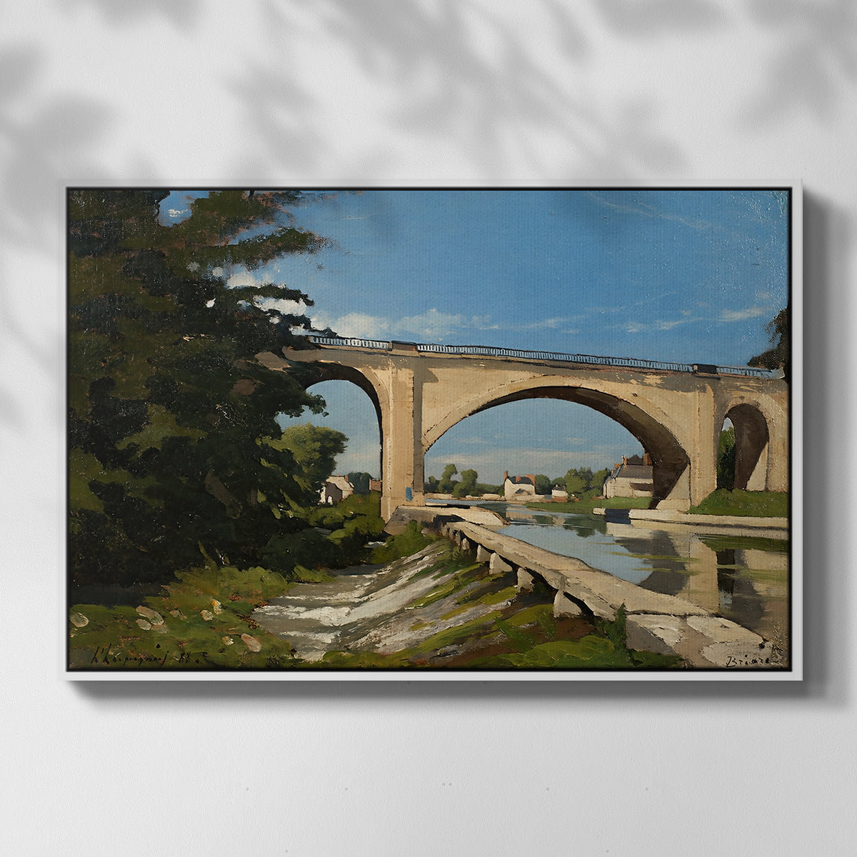 The Railroad Bridge at Briare, 1888 - Floater Framed Canvas Print