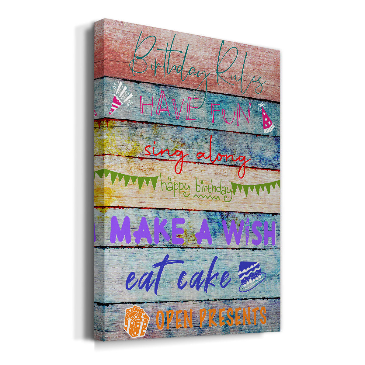 Birthday Rules Premium Gallery Wrapped Canvas - Ready to Hang