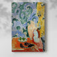 Canvas art print of a stylized arrangement with vegetables and vivid tones with a soft shadow on a white background.