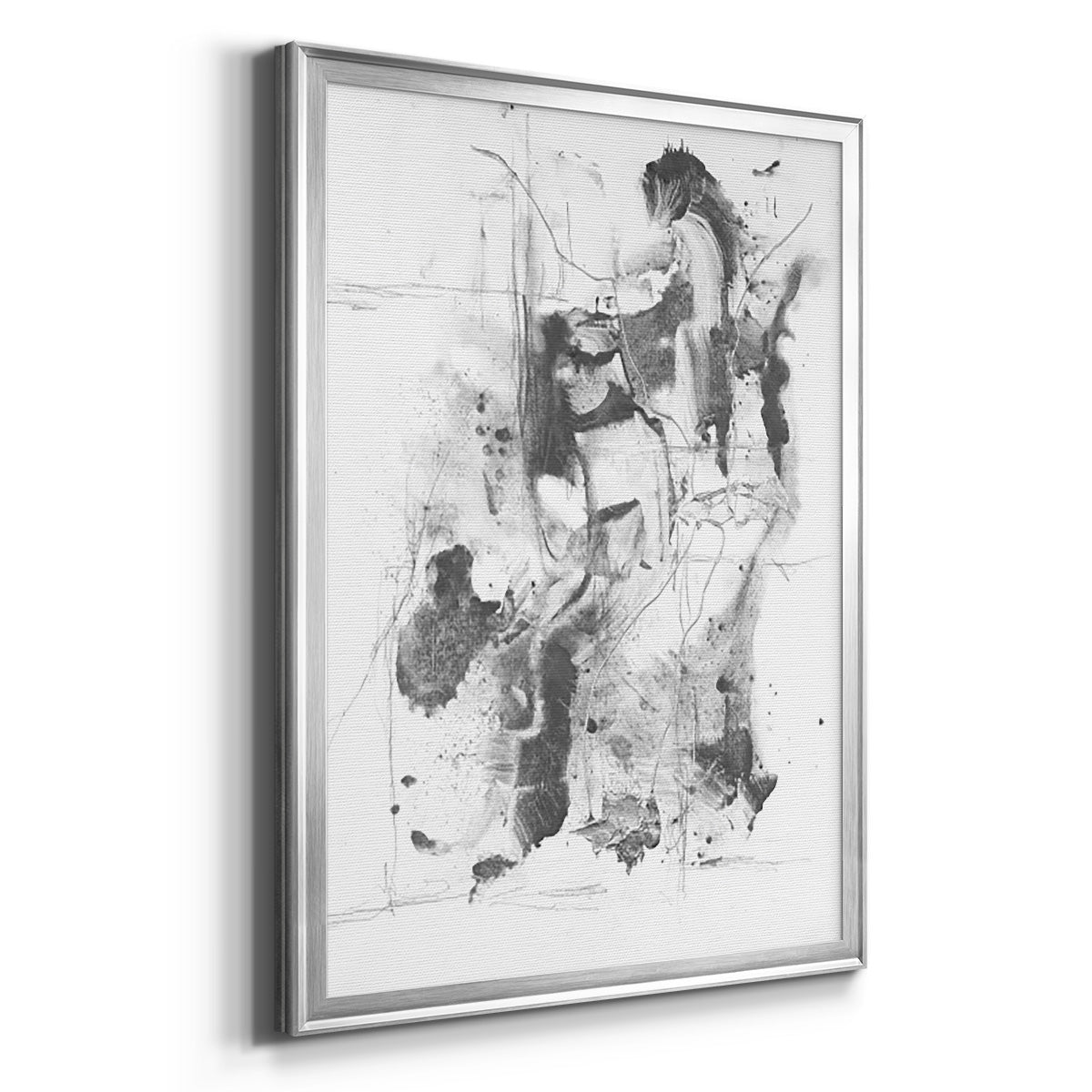 Graphite Abstract I - Modern Framed Canvas Print
