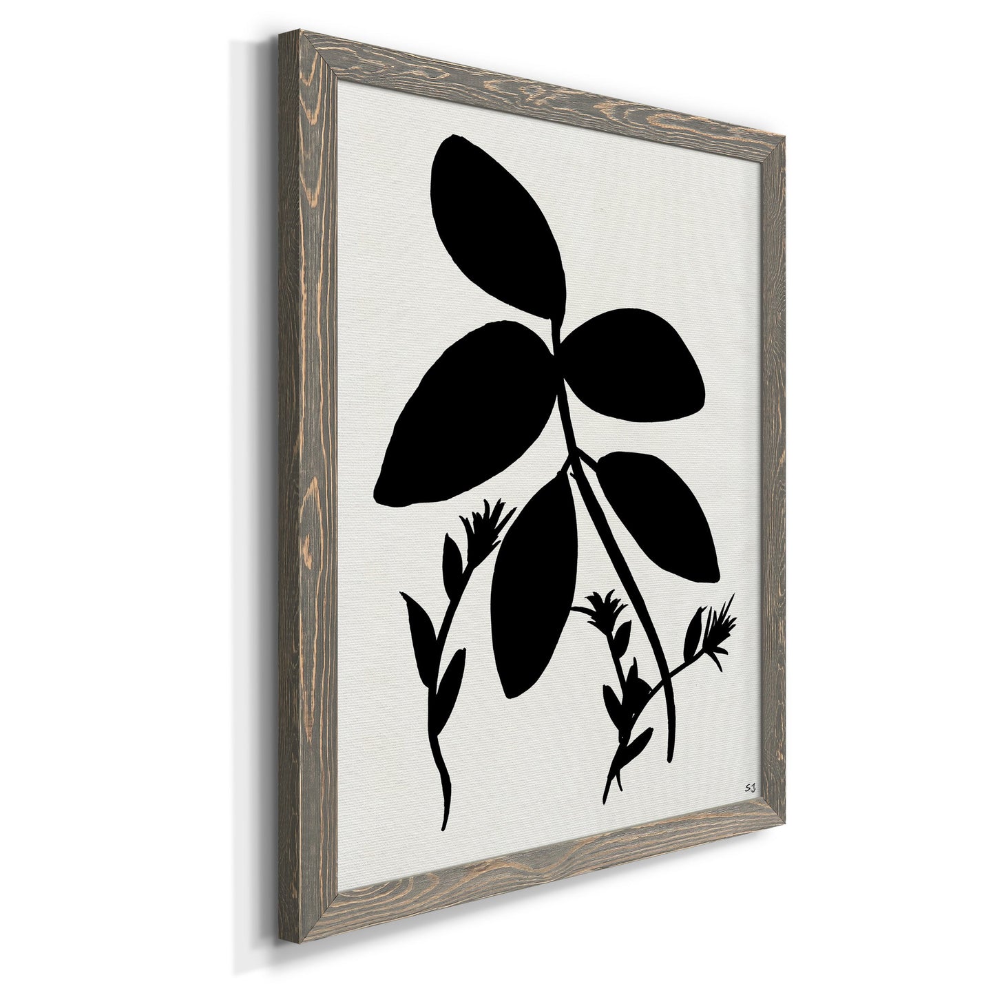 Silhouette Garden II - Premium Canvas Framed in Barnwood - Ready to Hang