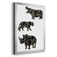 Ornamental Safari Animals II - Modern Framed Canvas Print