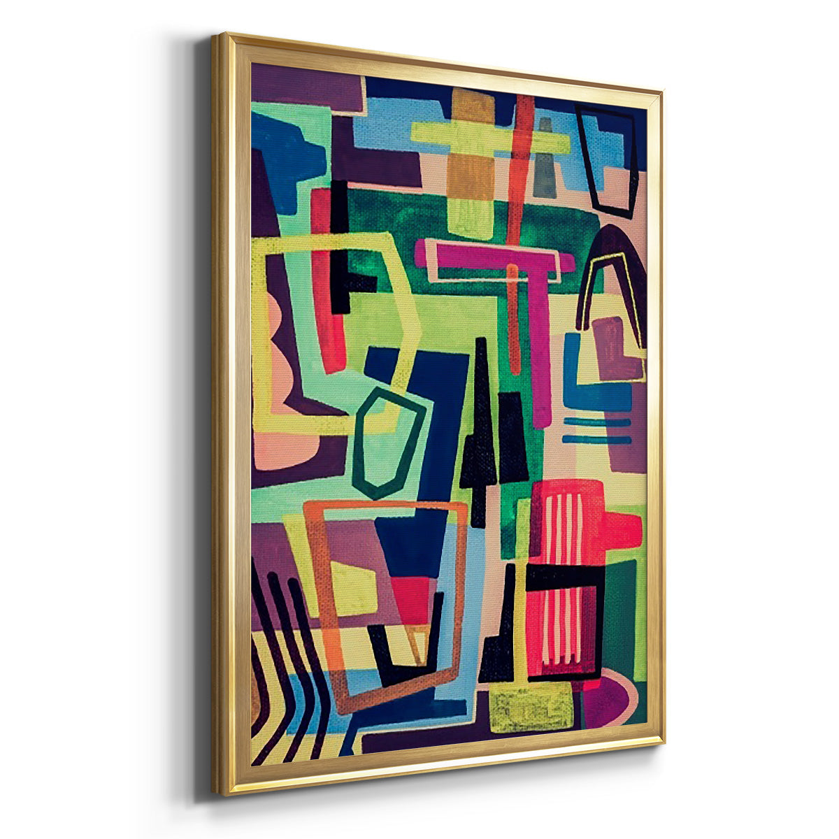 Connected Colors I - Modern Framed Canvas Print