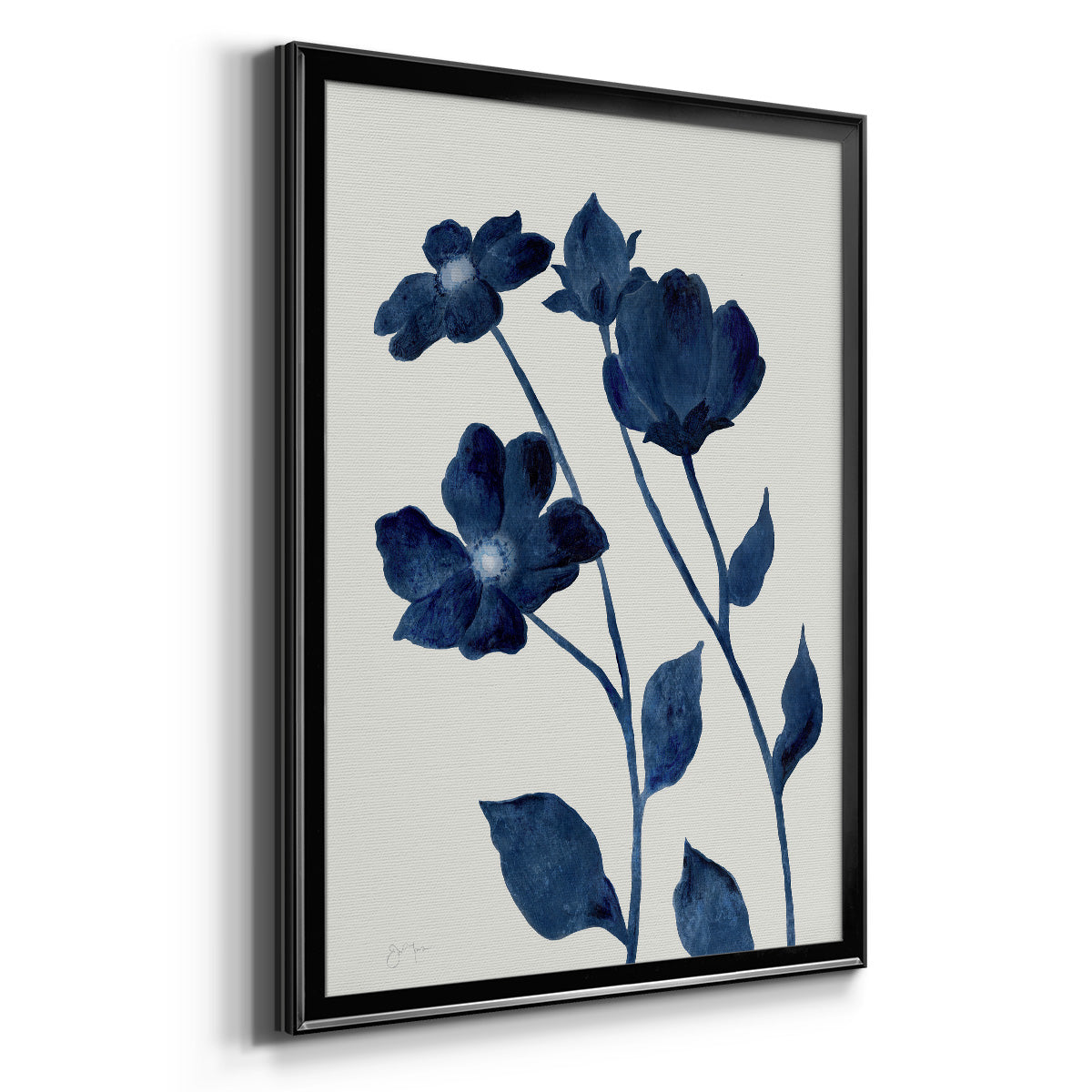 Indigo Bloom I - Modern Framed Canvas Print
