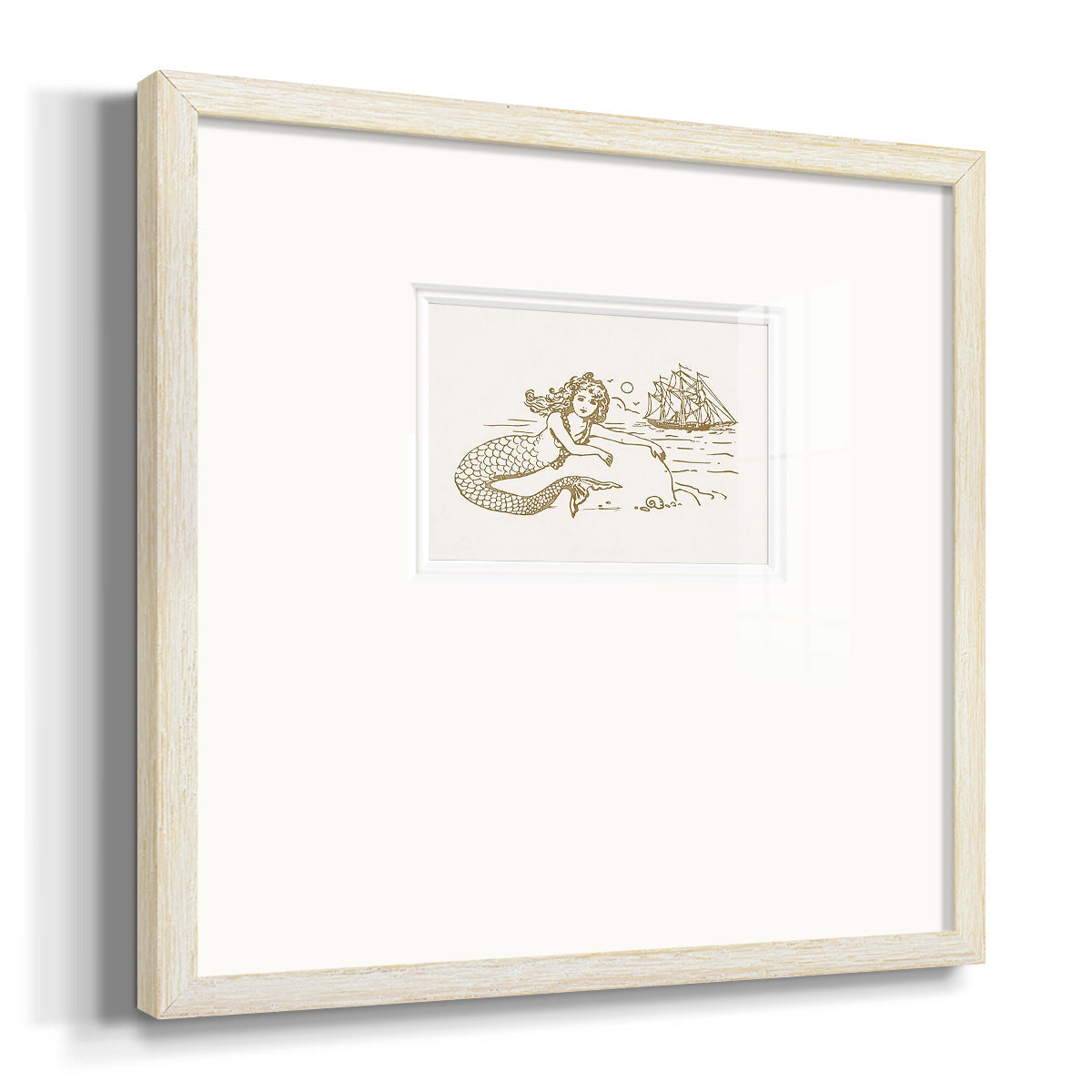 Sunning Mermaid I Premium Framed Print Double Matboard