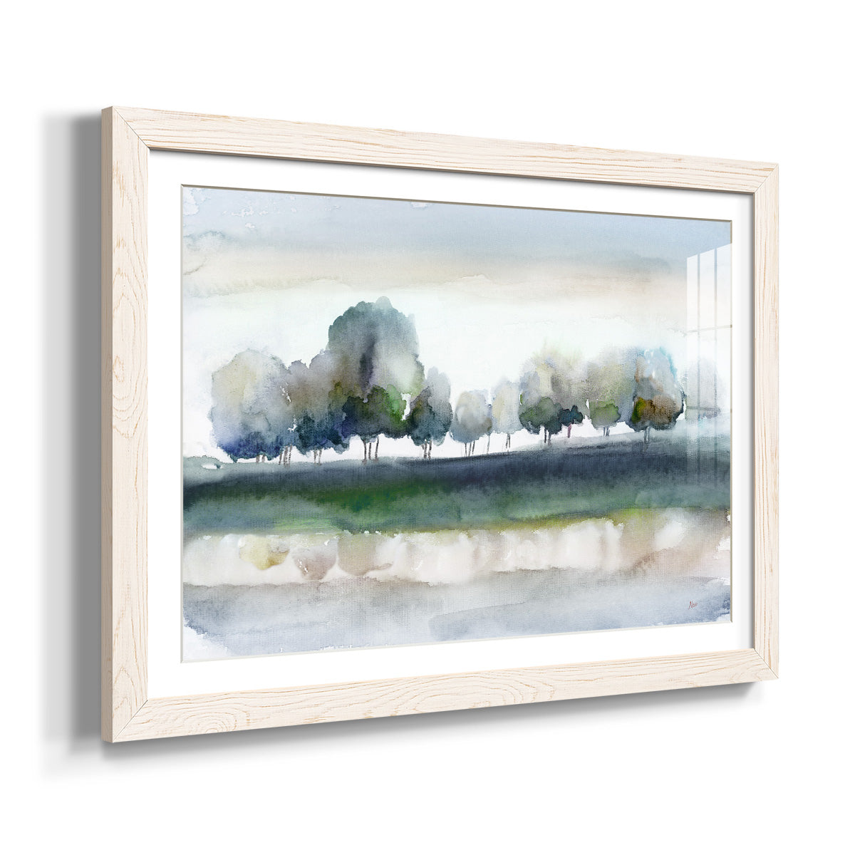 Warm Meadowline Indigo - Barnwood Framed Art Print