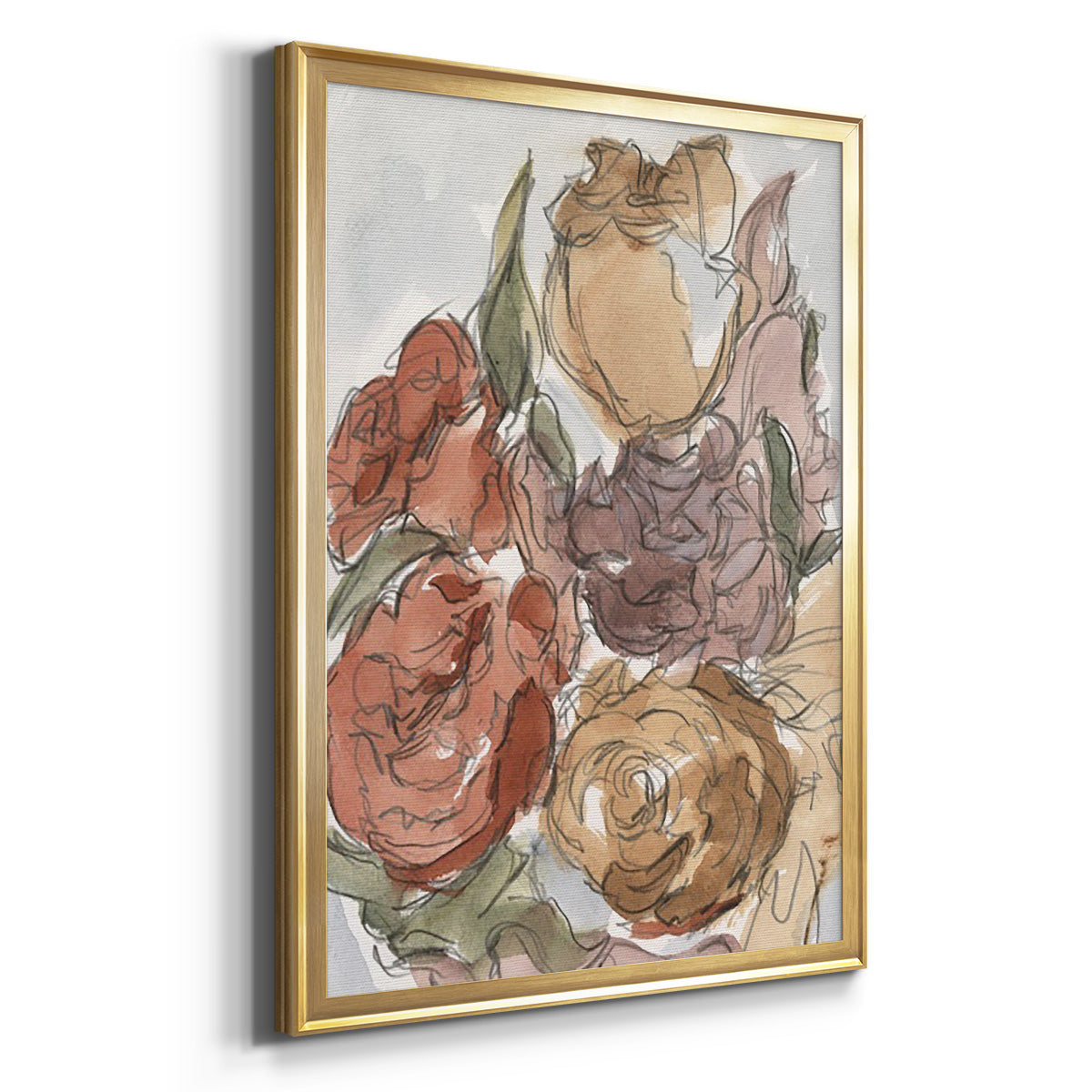 Cropped Floral Arrangement II - Modern Framed Canvas Print