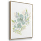 Seafoam Petals I - Framed Premium Gallery Wrapped Canvas L Frame 3 Piece Set - Ready to Hang