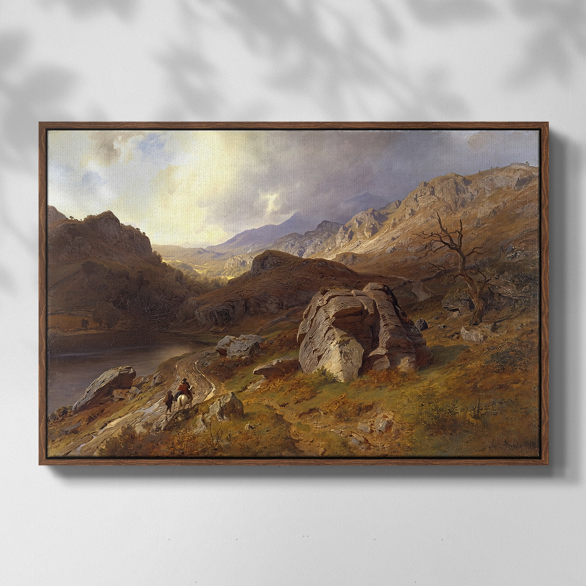 Lledr Valley in Wales, 1864 - Floater Framed Canvas Print