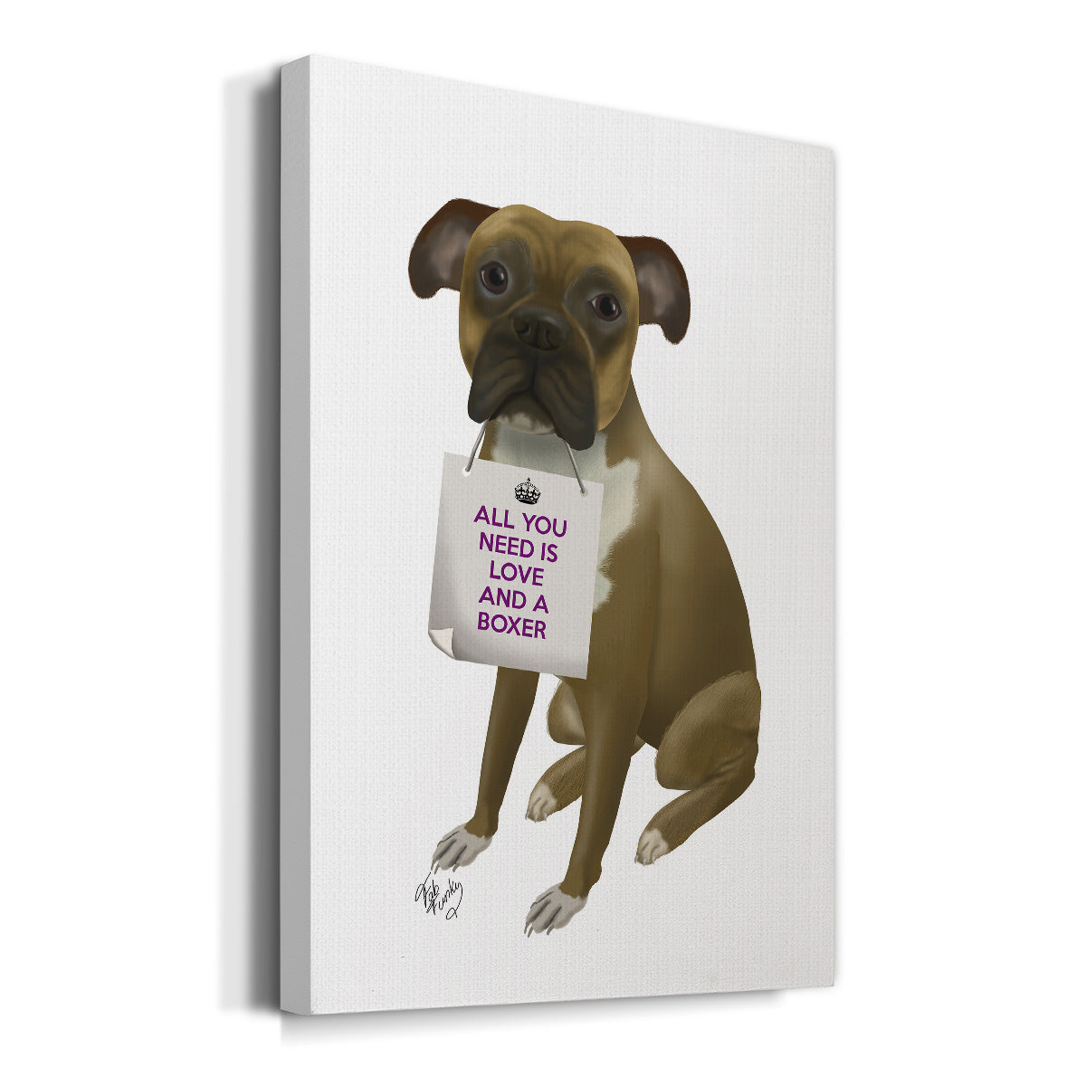 Love and Boxer Premium Gallery Wrapped Canvas - Ready to Hang