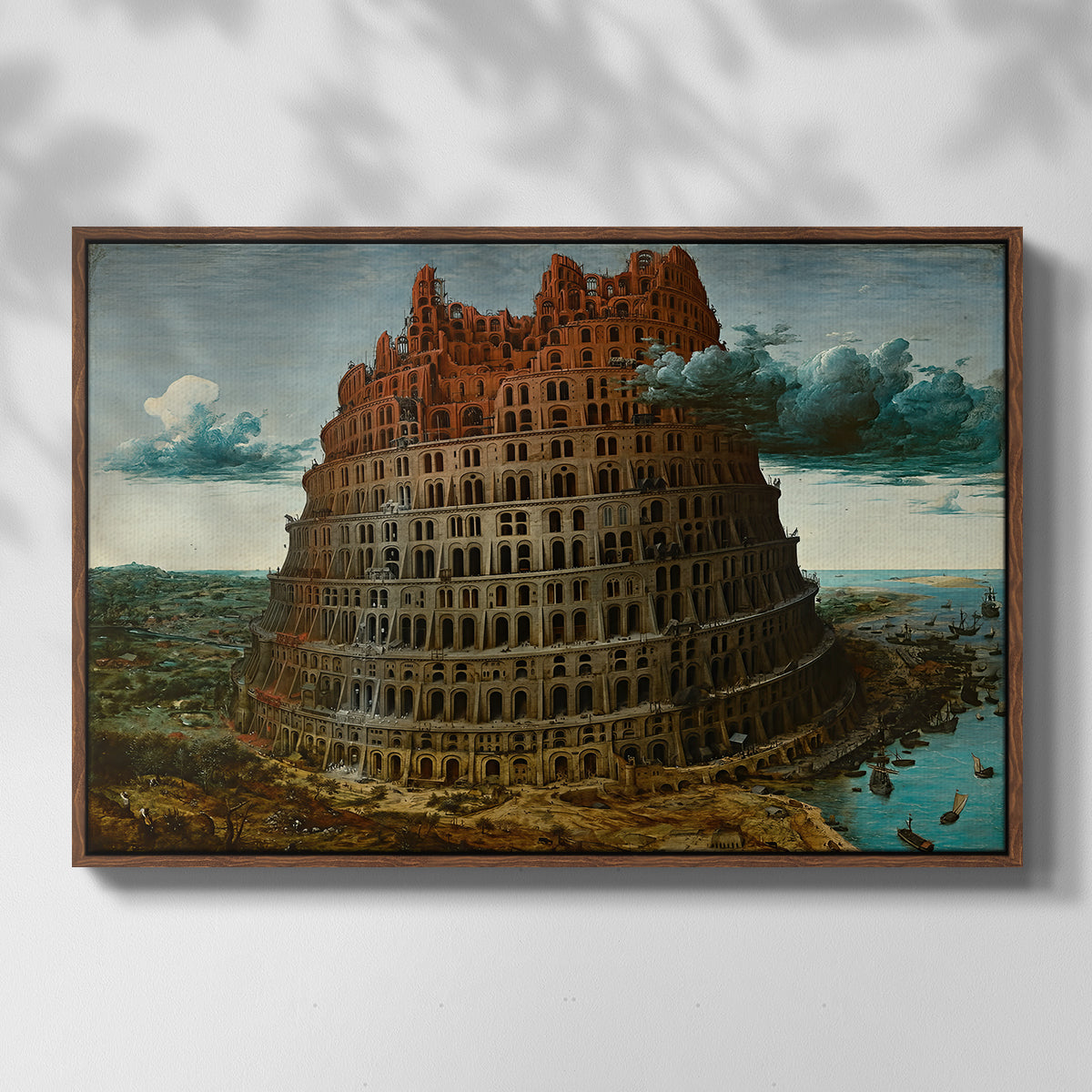 The Tower of Babel, c. 1568 - Floater Framed Canvas Print