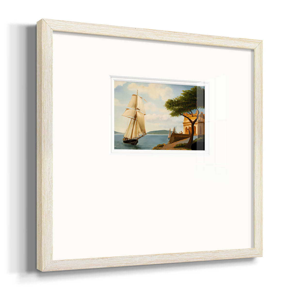 Sail Boat on the Edge Premium Framed Print Double Matboard