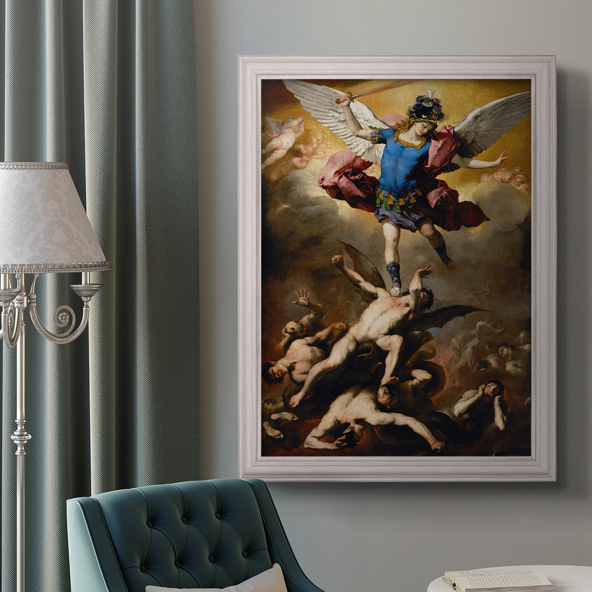 The Fall of the Rebel Angels - Ornate Framed Canvas Print