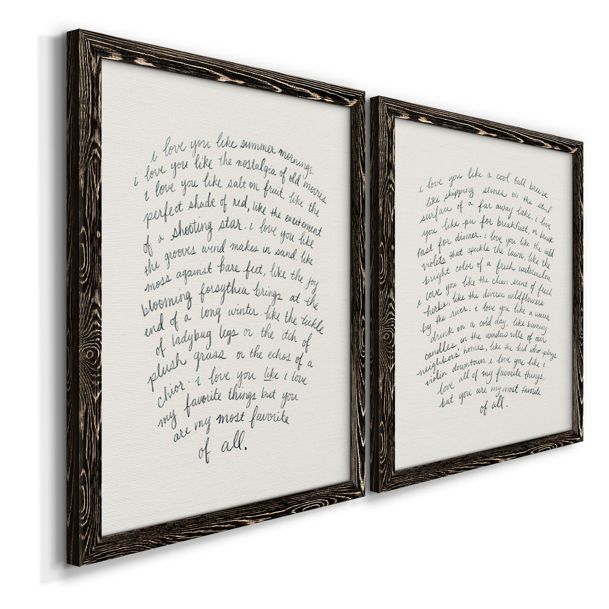 Letter to a Lover I - Premium Framed Canvas 2 Piece Set - Ready to Hang