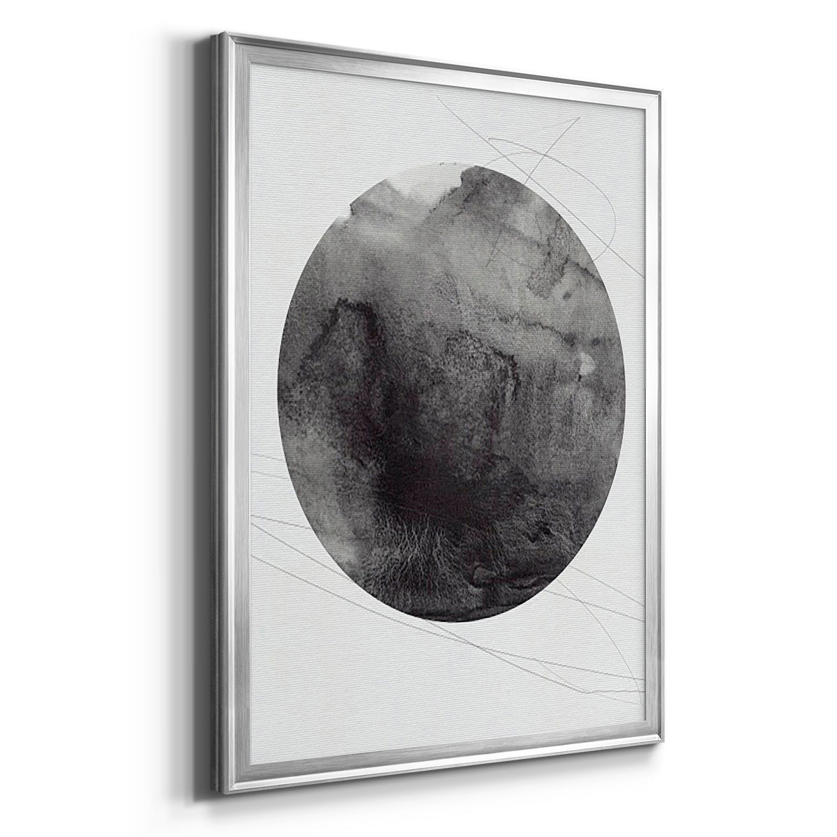 Graphite Moon I - Modern Framed Canvas Print