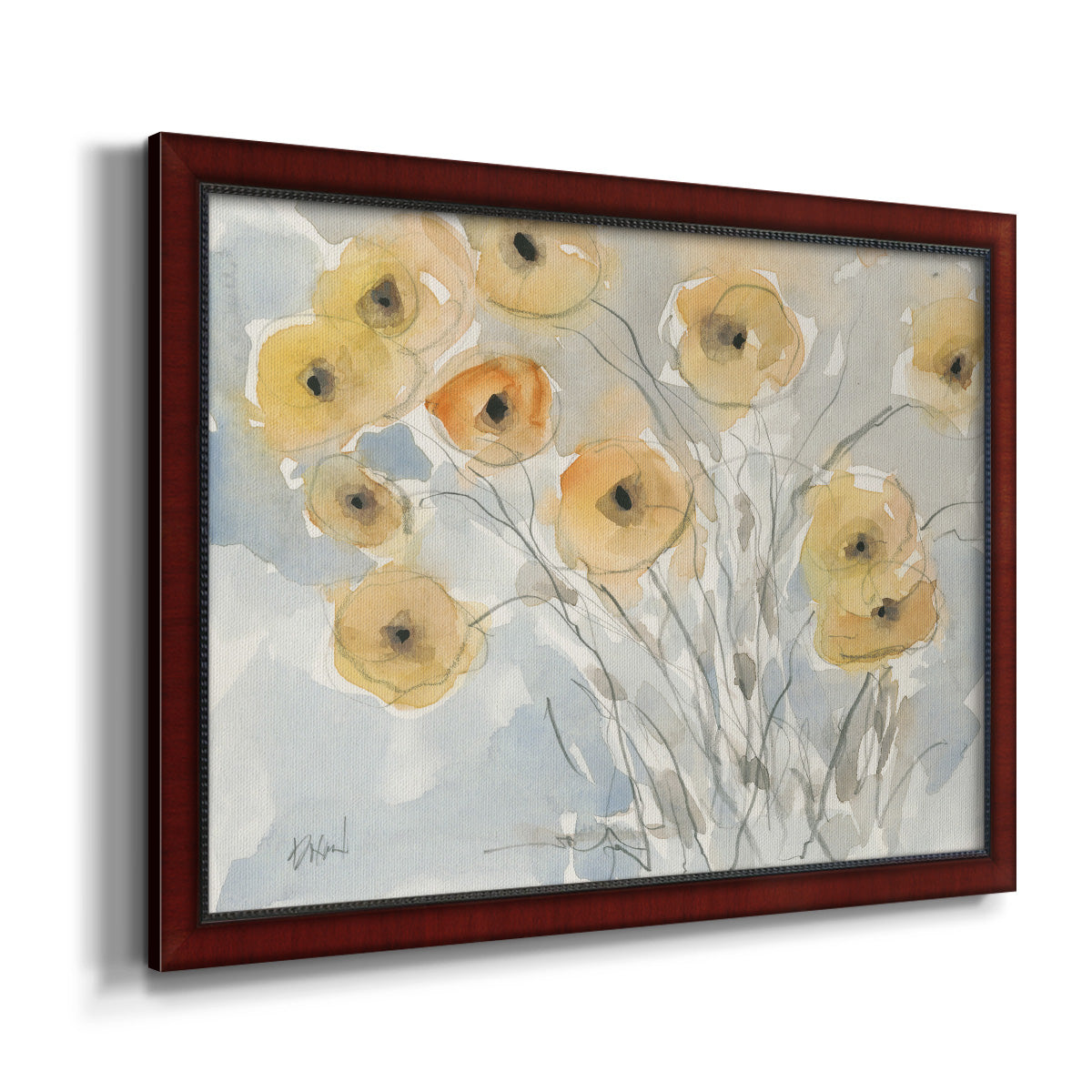 Sunset Poppies II Premium Framed Canvas- Ready to Hang