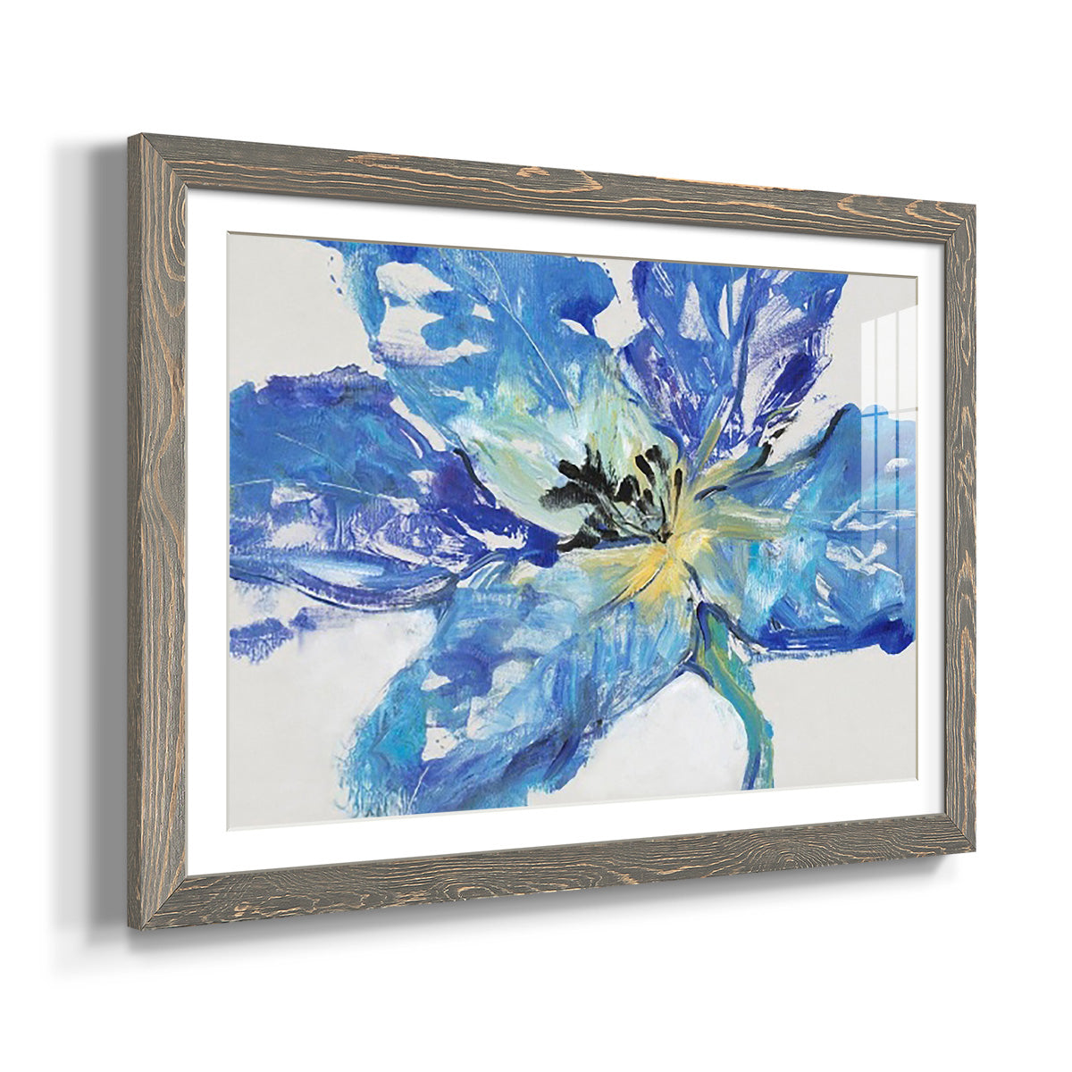 Fleur Bleue II - Barnwood Framed Art Print