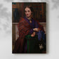 Canvas art print of a refined figure with gentle tones and calm expression with a soft shadow on a white background.