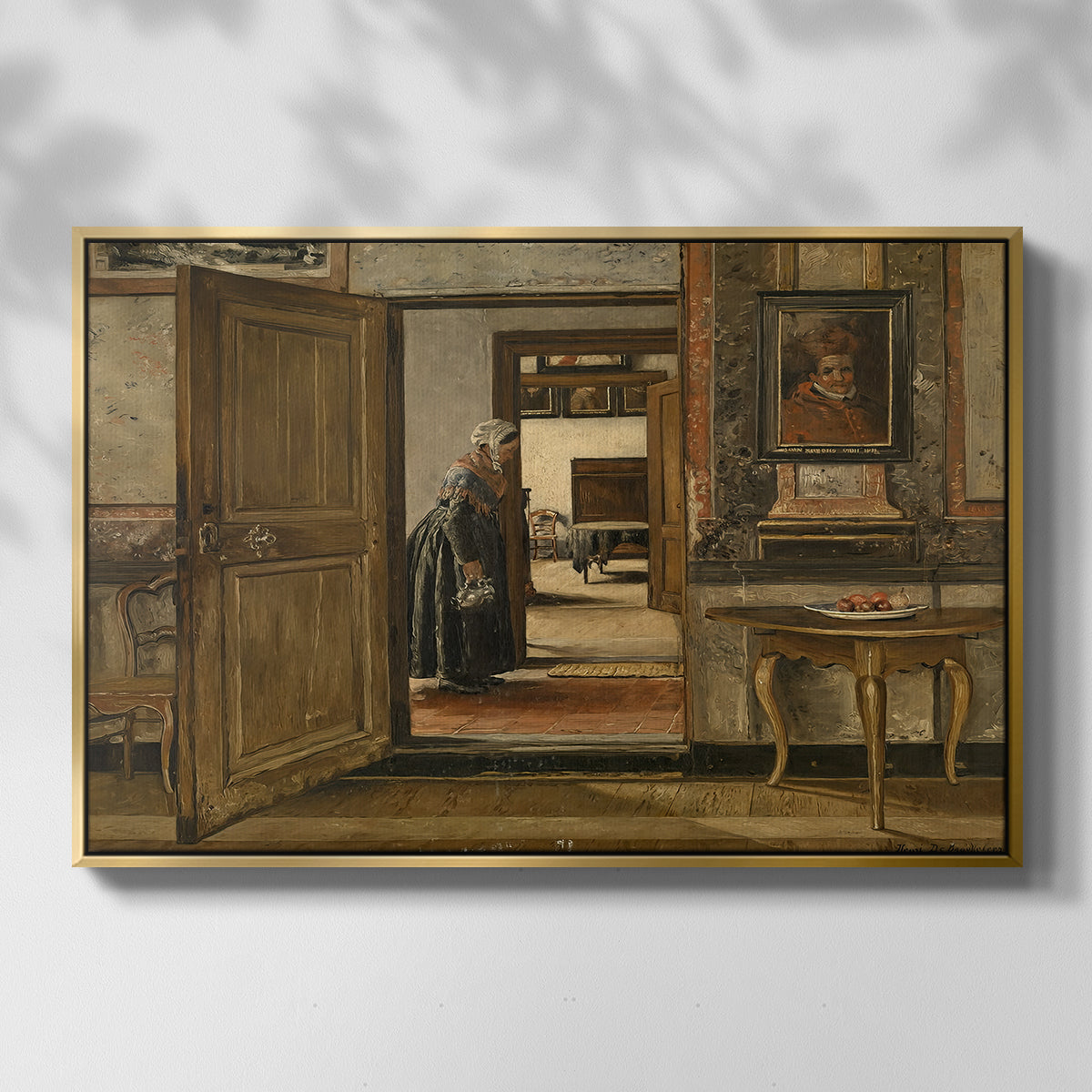 Interior of the Terninck Institution in Antwerp, 1884 - Floater Framed Canvas Print