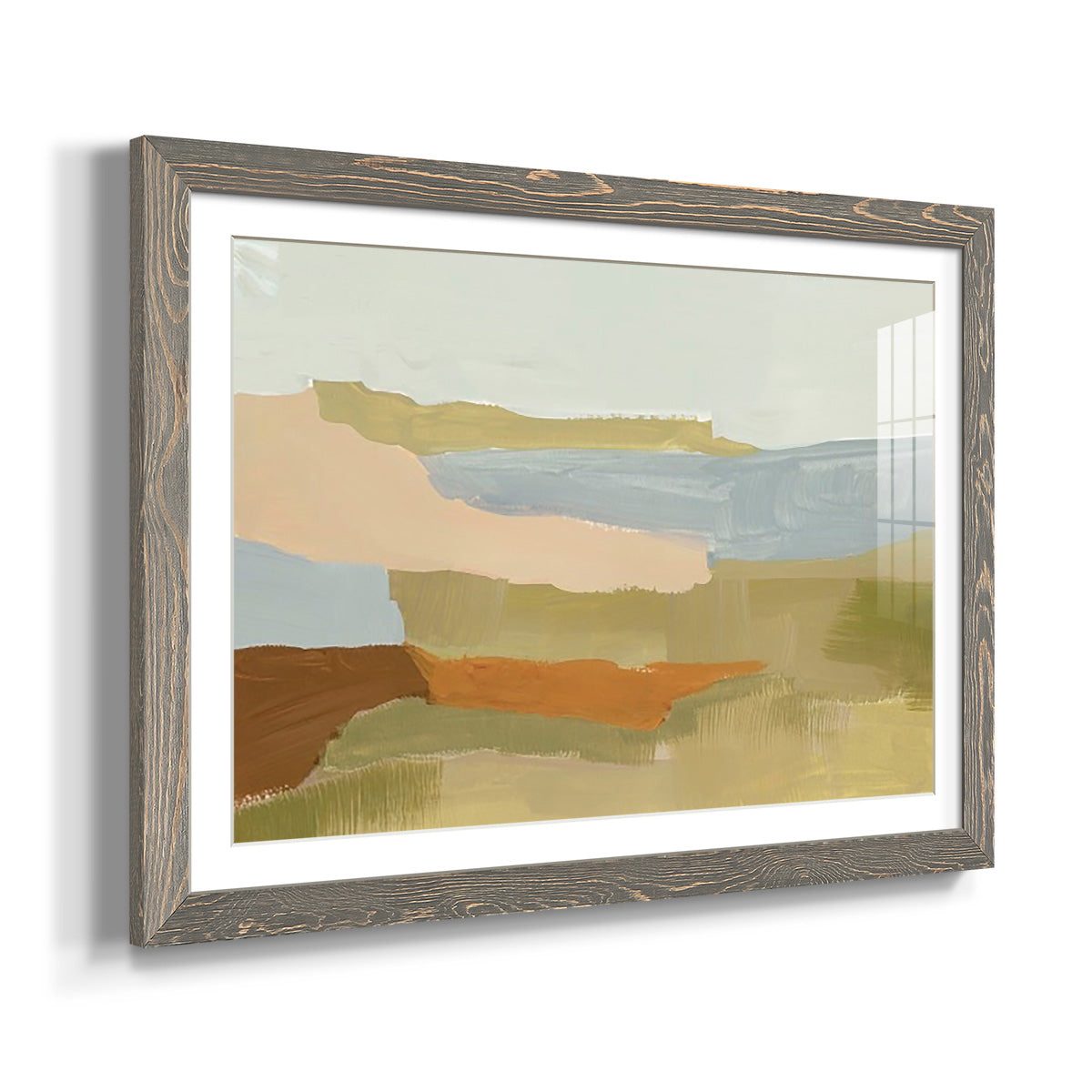 Stacked Landscape IV - Barnwood Framed Art Print