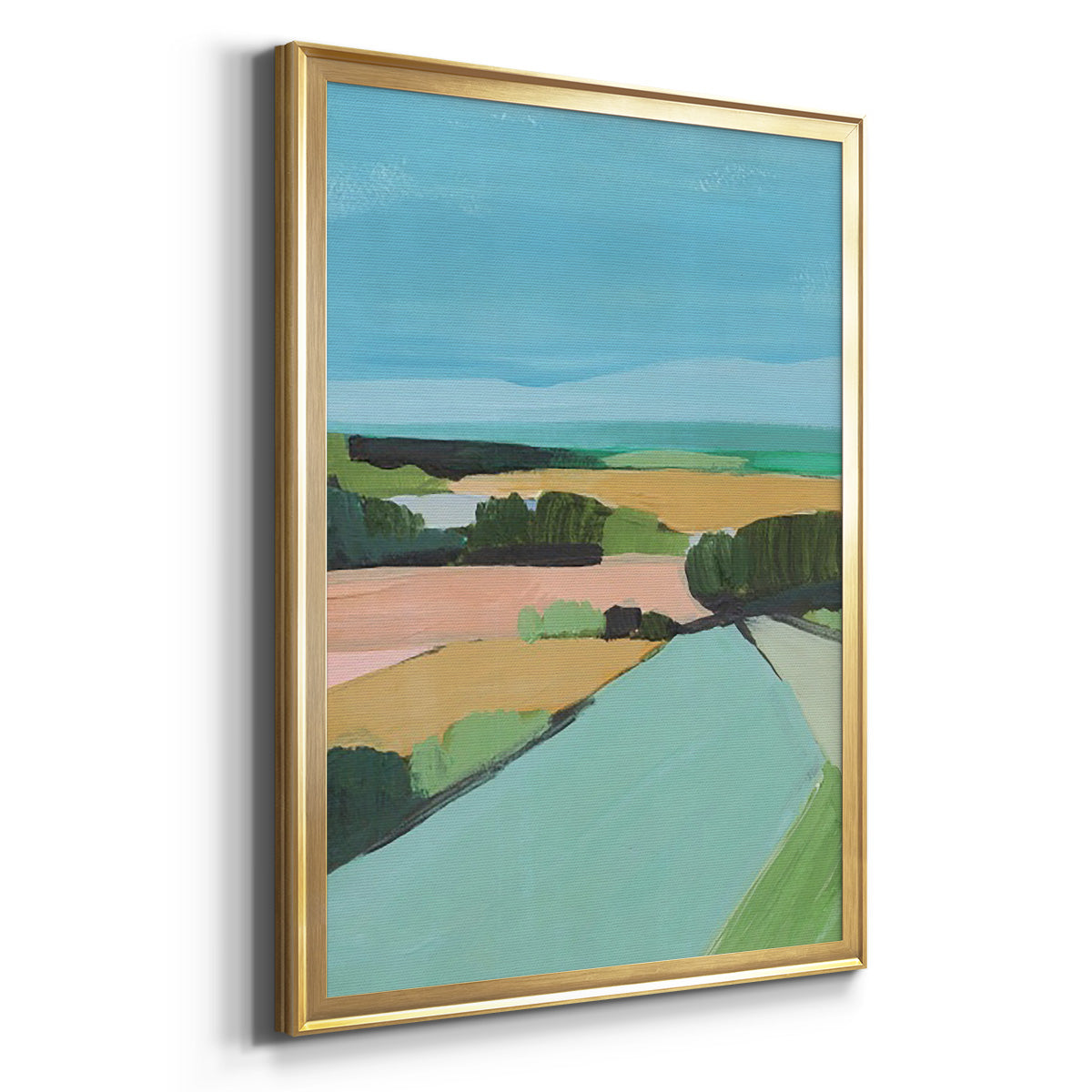 Bright Colored Countryside II - Modern Framed Canvas Print