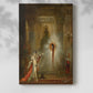 Canvas art print of a mystical composition with strong light and dark contrast with a soft shadow on a white background.