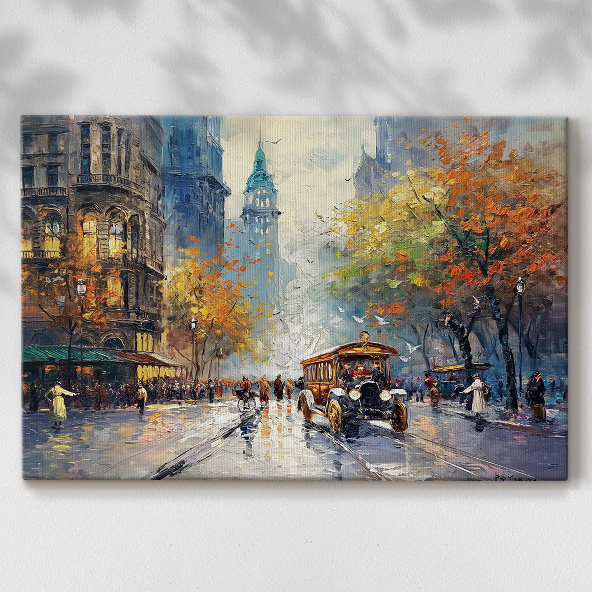 city,street,autumn,colors,vintage,car,people,crowd,architecture,rain,seasonal,urban,bustling,historic,scene,travel,lifestyle,outdoor,pedestrian,activity,atmosphere,iconic,destination,vivid,nature,experience,evening,culture,tradition,painting,scenic,lively,colorful,summer,historical,ambiance,vibrant,picturesque,charming,joy