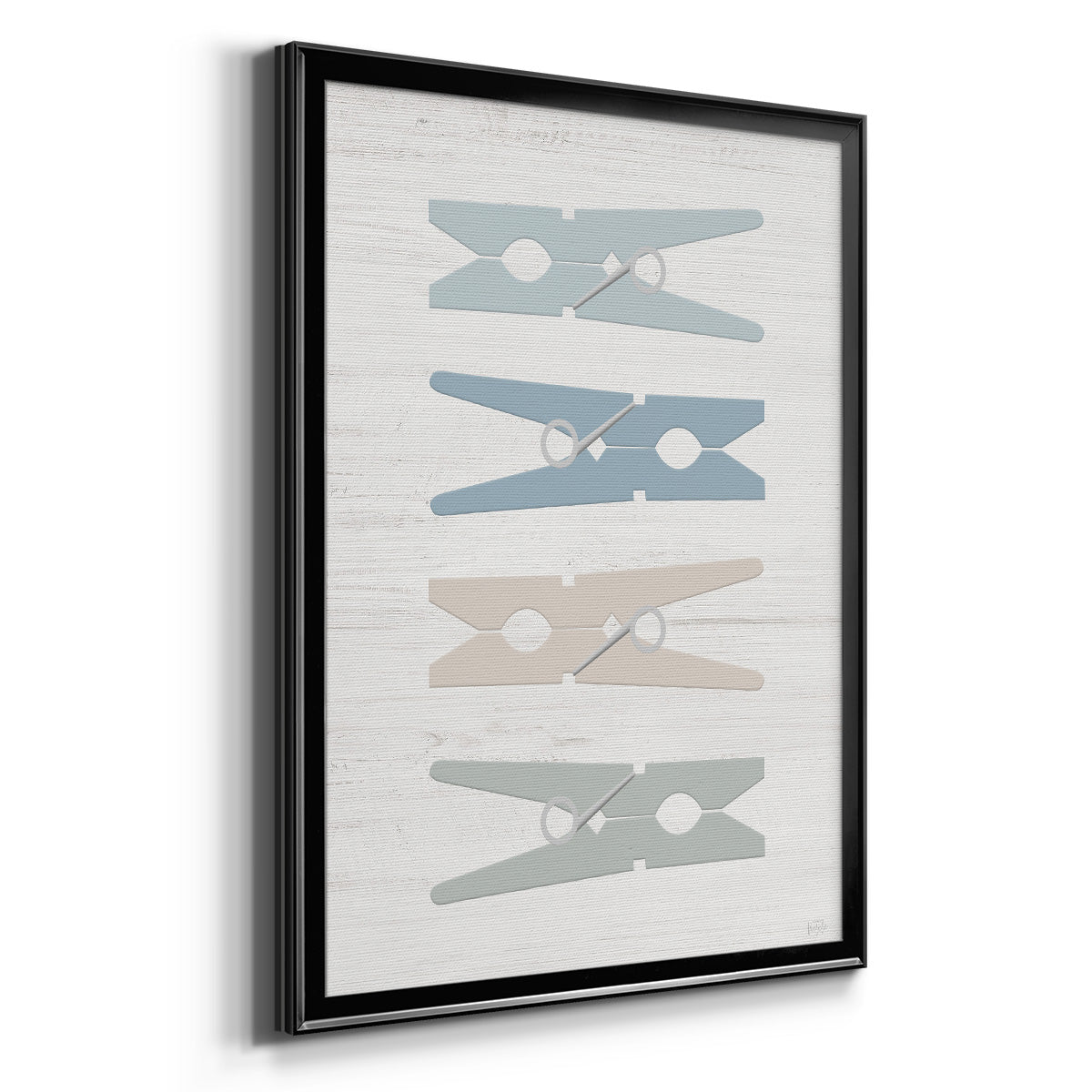 Laundry Pins - Modern Framed Canvas Print