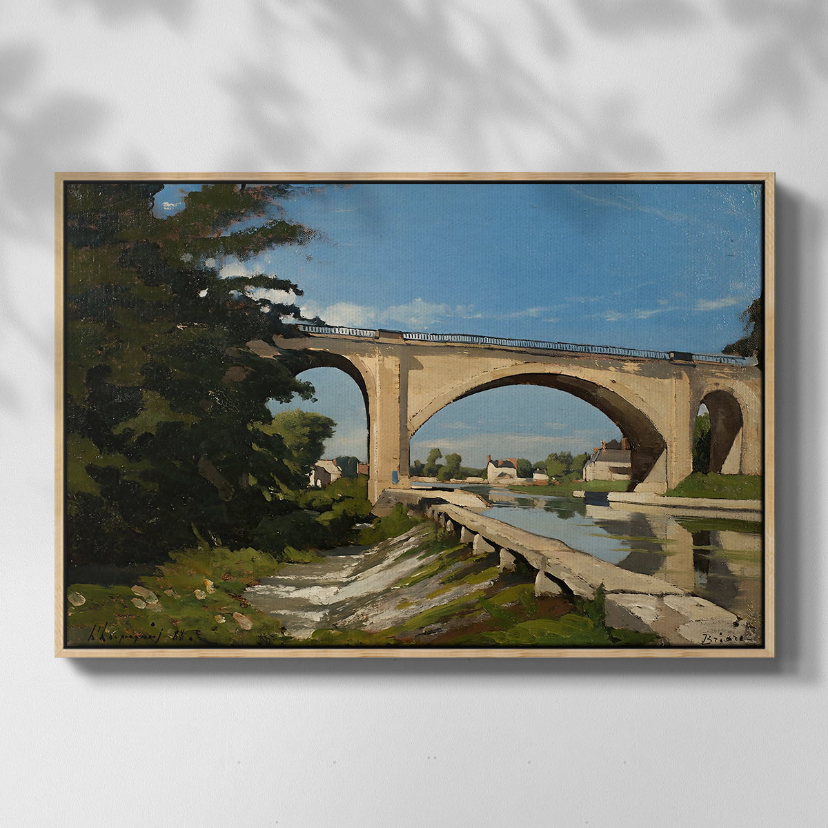 The Railroad Bridge at Briare, 1888 - Floater Framed Canvas Print