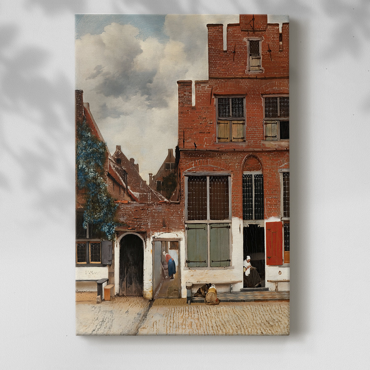 Canvas art print of a detailed urban view with architecture and soft daylight with a soft shadow on a white background.