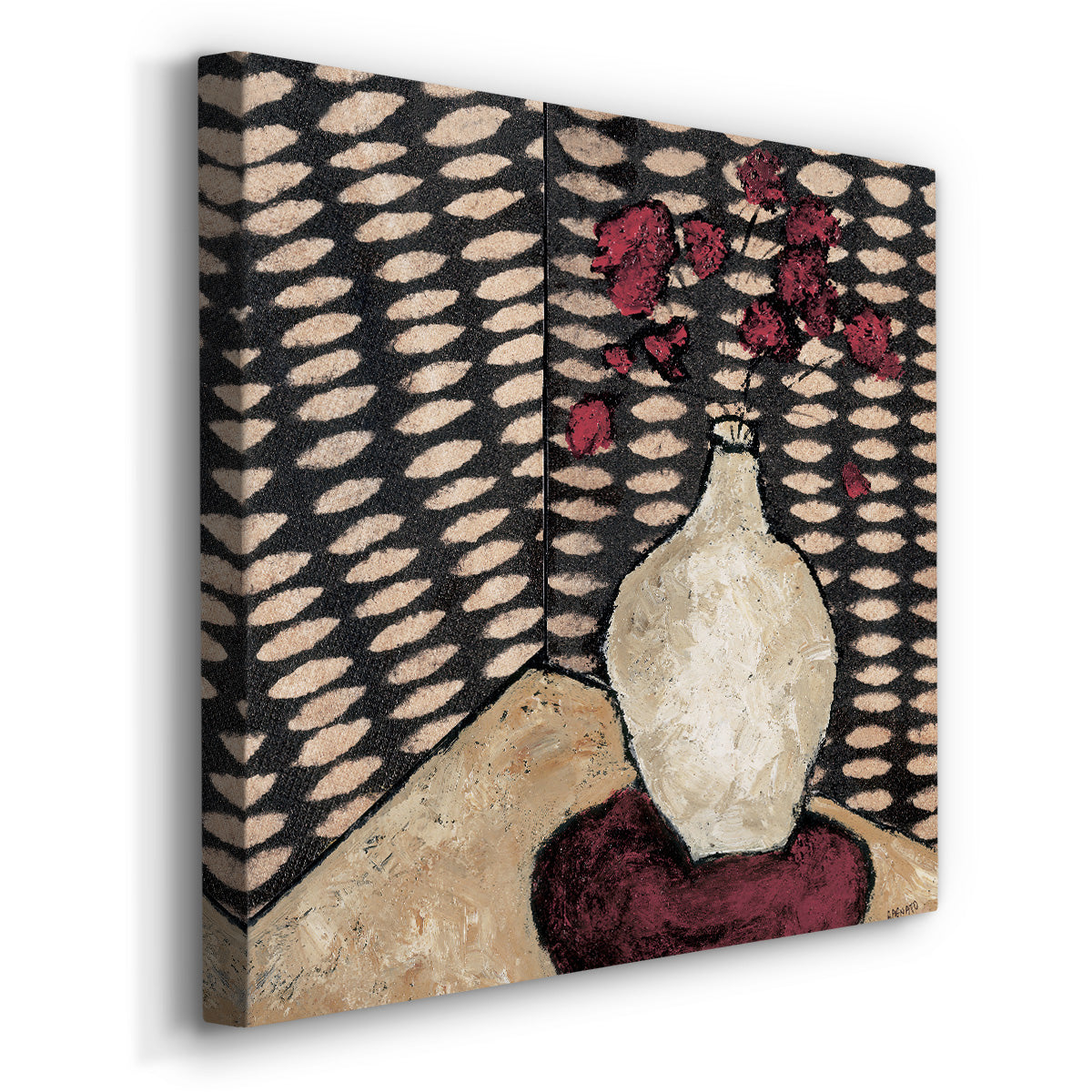 Retro White Vase - Canvas Art Print