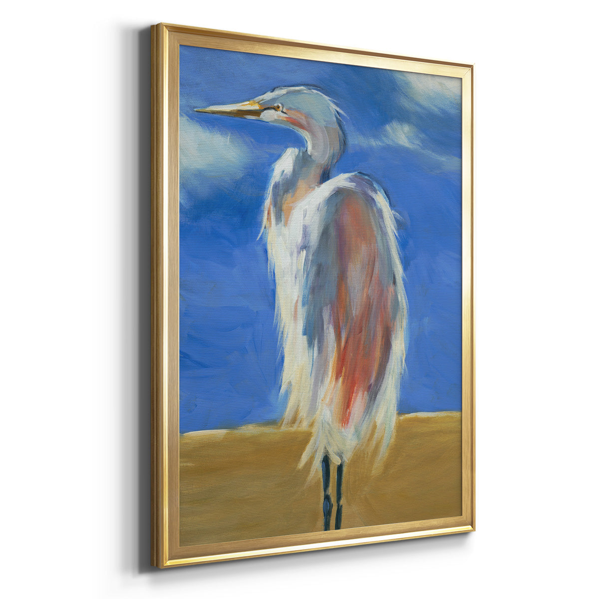 Blue Heron - Modern Framed Canvas Print